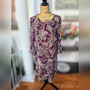 Tommy Hilfiger Paisley Dress in Purple and Gold
